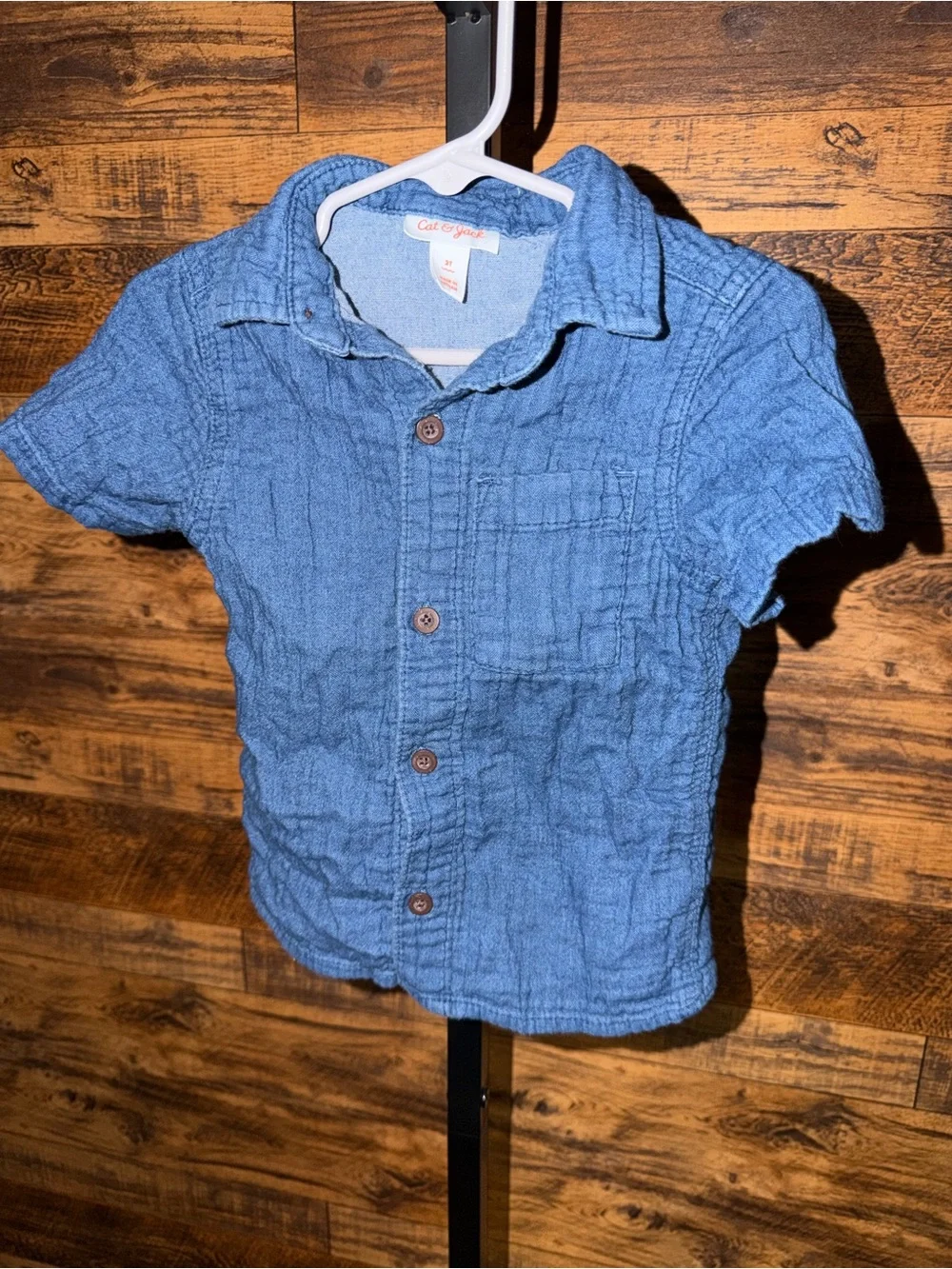 Cat & Jack Blue Short-Sleeve shirt and matching shorts